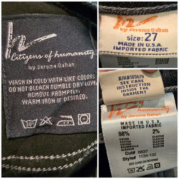 NWT Citizens of Humanity Amber High Rise Stretch Bootcut Size 27 - Picture 6 of 6